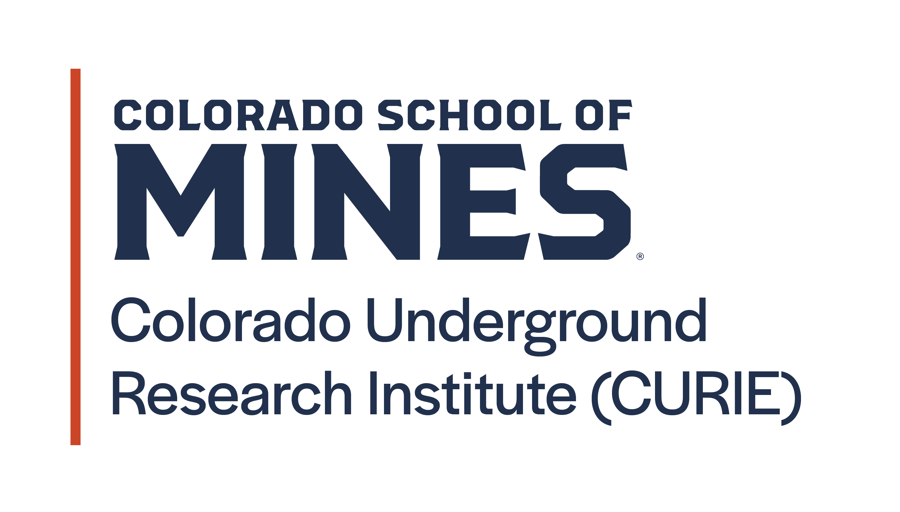 Colorado School of Mines Colorado Underground Research Institute Unit ID logo in Open Sans font in Blaster Blue